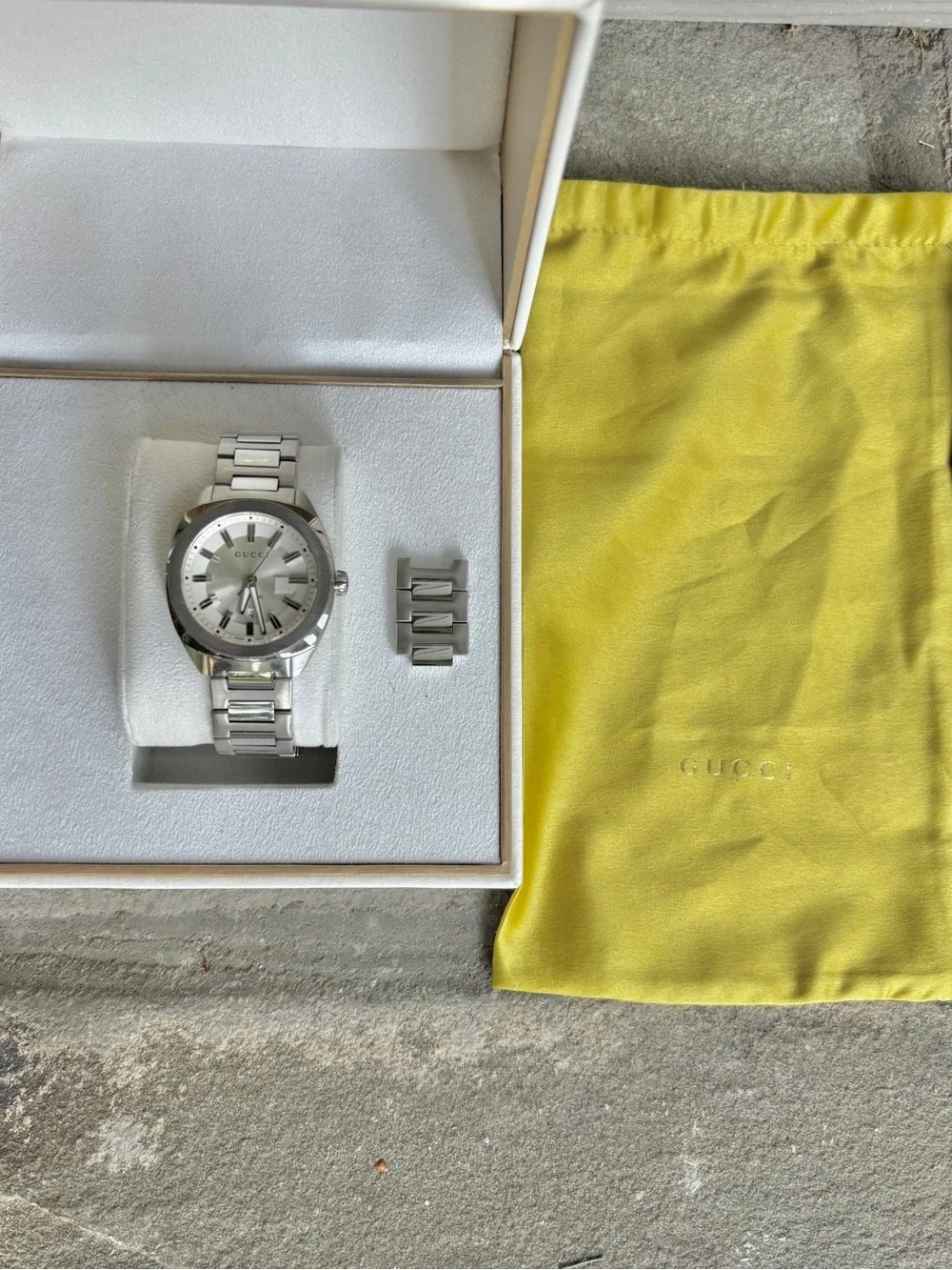 Gucci Silver G Timeless Silver Watch
